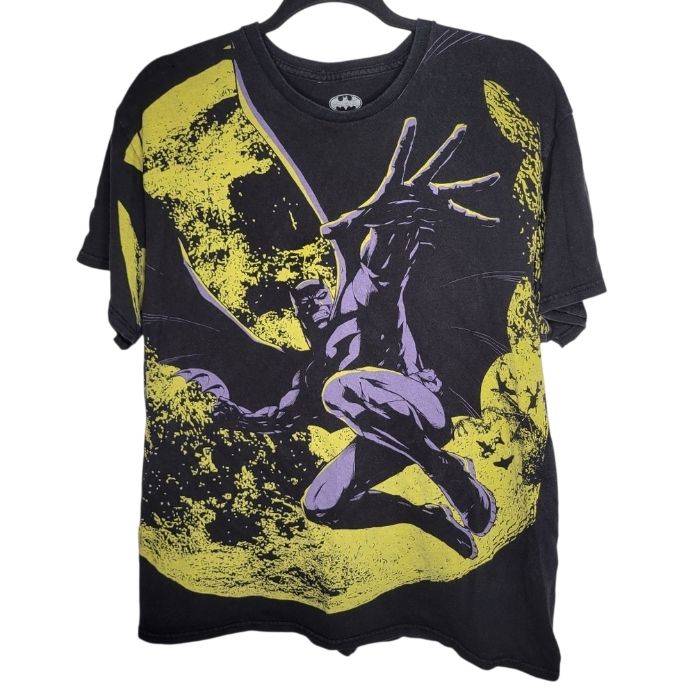 Batman DC Comics Moon Graphic T-Shirt Mens Size Large in Black